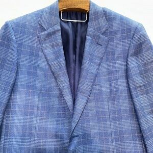 CANALI Blue Plaid Wool Blazer Sport Coat Jacket - EU 52R / US 42